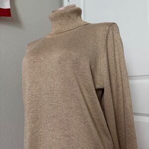 Calvin Klein Shimmering Gold Turtleneck Sweater